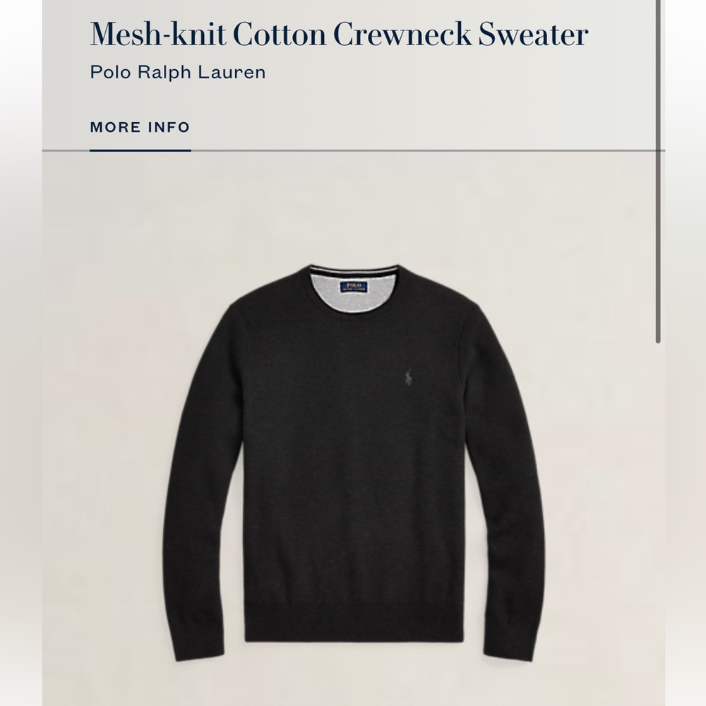 BNWT MENS Polo Ralph Lauren Size L Mesh-knit Cotton Crewneck Sweater